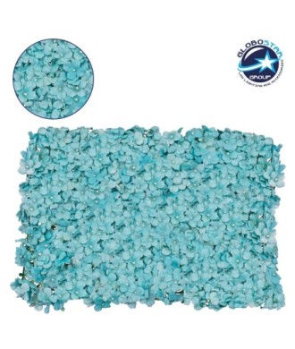 GloboStar® 78318 Συνθετικό Πάνελ Λουλουδιών - Κάθετος Κήπος Ορτανσία Τυρκουάζ Μ60 x Υ40 x Π5cm